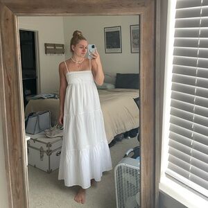 White Tiered Zara Midi Dress